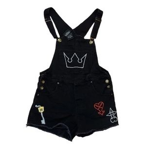 Disney Kingdom Hearts Symbols XS Shortalls Overalls Hot Topic SOLD OUT